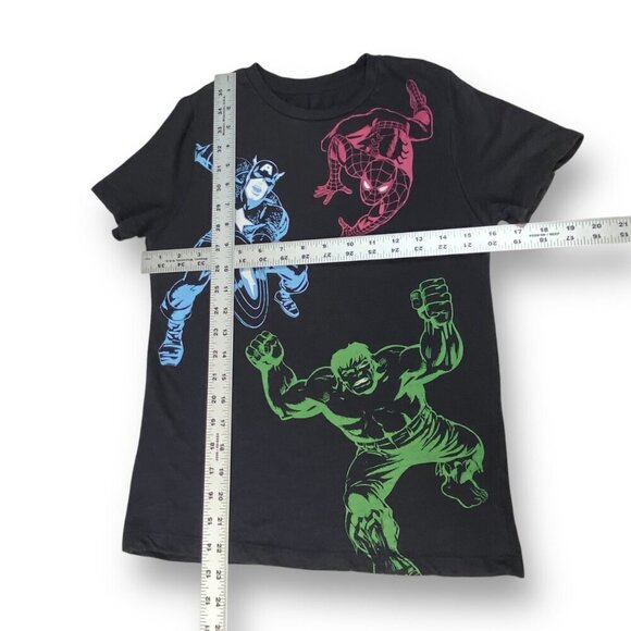 VTG Mad Engine Marvel Team Up T-Shirt Youth M Spiderman, Hulk, Captian America - Picture 5 of 9